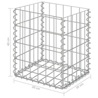 Cestos gabião 2 pcs aço galvanizado 30x30x40 cm