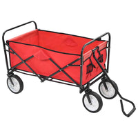 vidaXL Carrinho de mão dobrável em aço vermelho