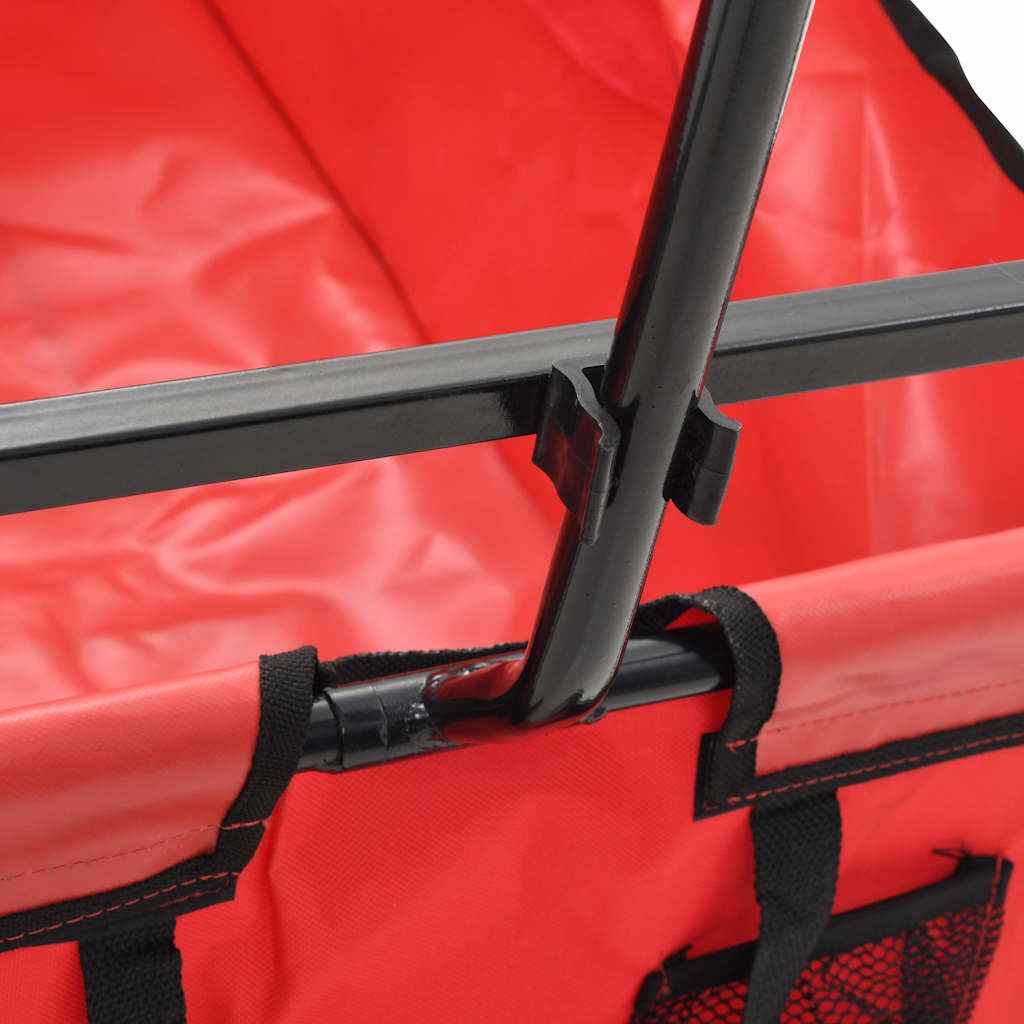 vidaXL Carrinho de mão dobrável em aço vermelho