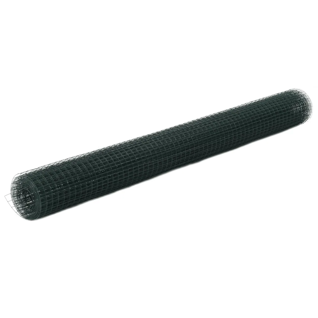 Cerca arame galinheiro 10x1,5 m aço c/ revestimento PVC