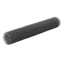 Cerca arame galinheiro 10x1 m aço c/ revestimento PVC cinzento