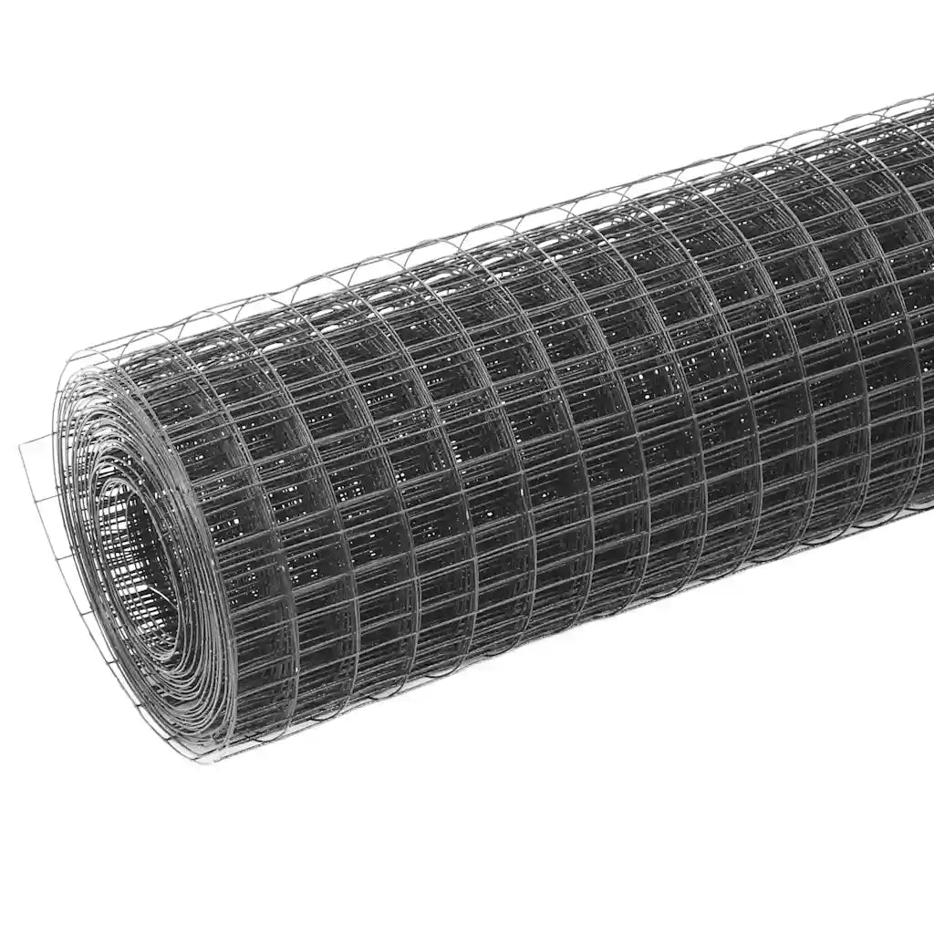 Cerca arame galinheiro 10x1 m aço c/ revestimento PVC cinzento