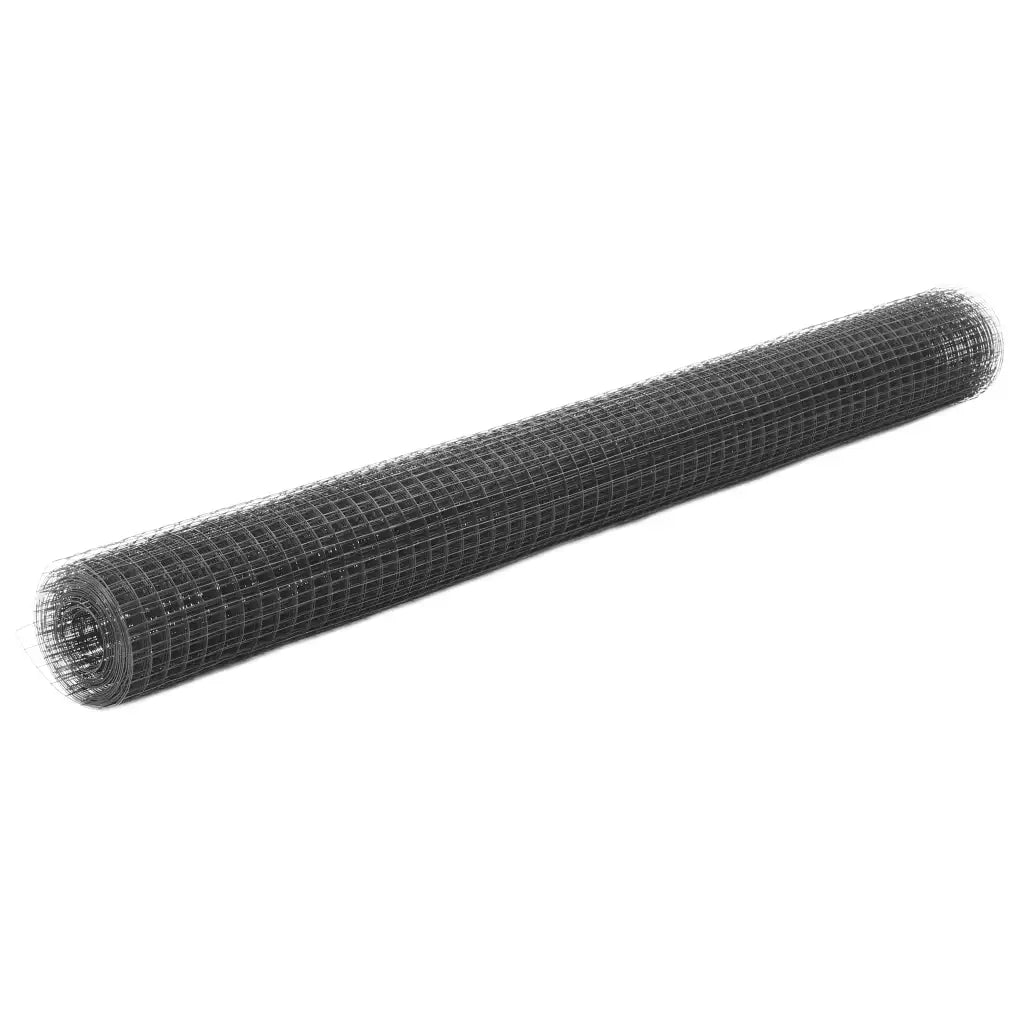 Cerca arame galinheiro 10x1,5m aço c/ revestimento PVC cinzento