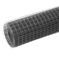 Cerca arame galinheiro 10x1,5m aço c/ revestimento PVC cinzento