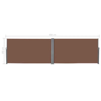Toldo lateral retrátil 160x600 cm castanho