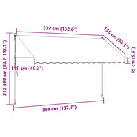 Toldo retrátil manual 350 cm