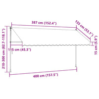 Toldo retrátil manual 400 cm