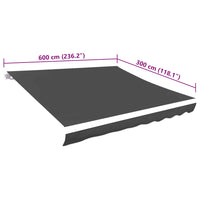 Lona para toldo  6x3 m