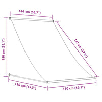 vidaXL Toldo retrátil 150x150 cm azul e branco