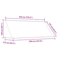 Toldo retrátil 350x150 cm  e branco