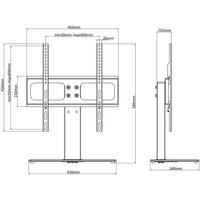 vidaXL Suporte de TV com base de ferro preto 23"-55"