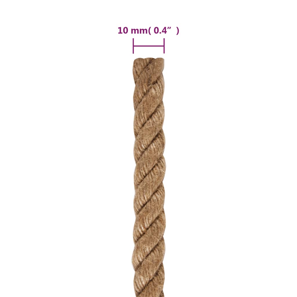 vidaXL Corda 100% juta 10 mm 250 m