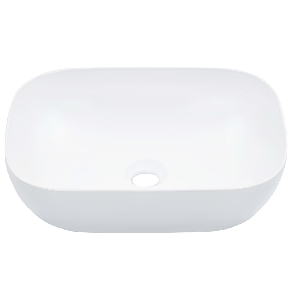 vidaXL Lavatório 45,5x32x13 cm cerâmica branco