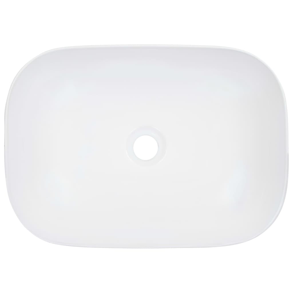 vidaXL Lavatório 45,5x32x13 cm cerâmica branco