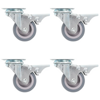 Rodas giratórias com travões duplos 4 pcs 50 mm