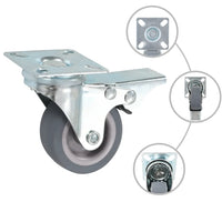 Rodas giratórias com travões duplos 4 pcs 50 mm
