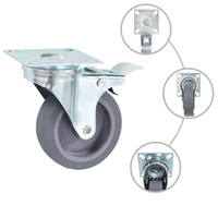 Rodas giratórias com travões duplos 4 pcs 75 mm