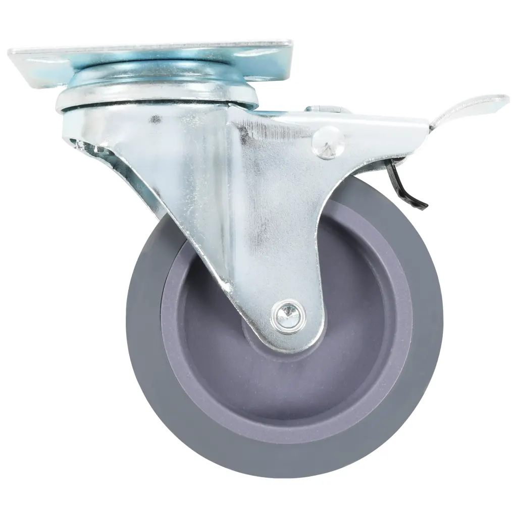 Rodas giratórias com travões duplos 4 pcs 75 mm