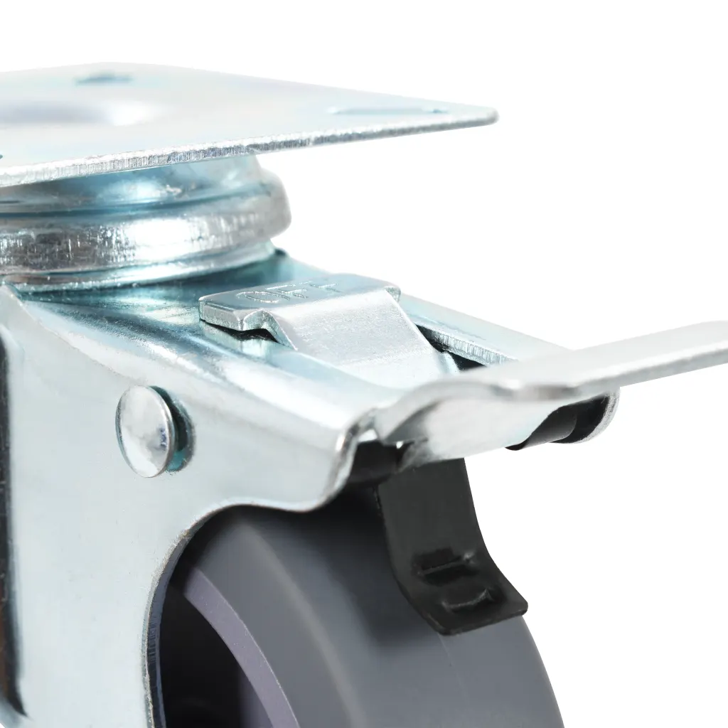 Rodas giratórias com travões duplos 4 pcs 75 mm