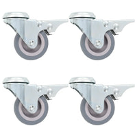 Rodas giratórias com furo e travões duplos 4 pcs 50 mm