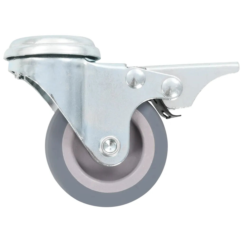 Rodas giratórias com furo e travões duplos 4 pcs 50 mm
