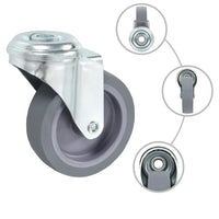 Rodas giratórias com furo 4 pcs 75 mm