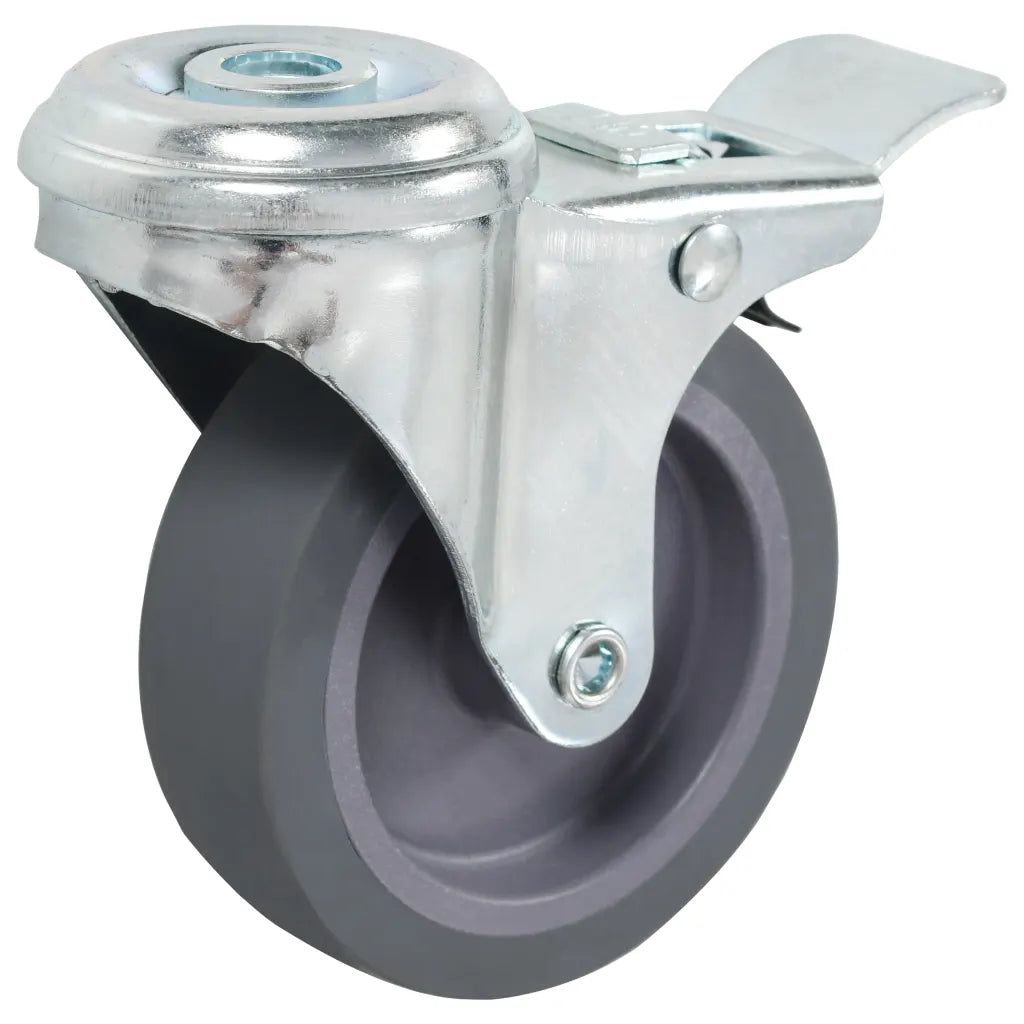 Rodas giratórias orif. p/ parafuso e travões duplos 4 pcs 75mm