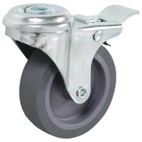 Rodas giratórias orif. p/ parafuso e travões duplos 4 pcs 75mm