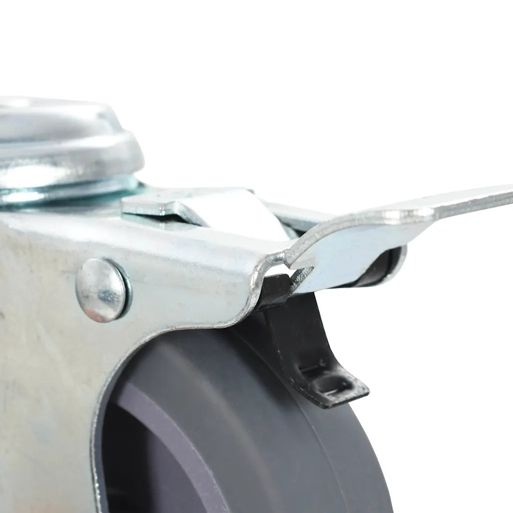Rodas giratórias orif. p/ parafuso e travões duplos 4 pcs 75mm