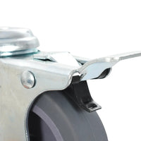 Rodas giratórias orif. p/ parafuso e travões duplos 4 pcs 75mm