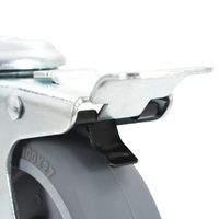 Rodas giratórias com furo e travões duplos 4 pcs 100 mm