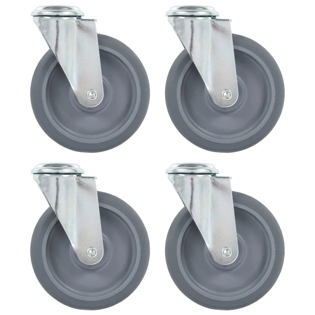 Rodas giratórias com furo 4 pcs 125 mm
