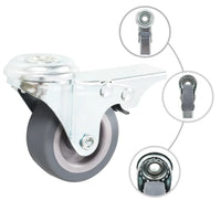 Rodas giratórias com furo roscado 4 pcs 50 mm