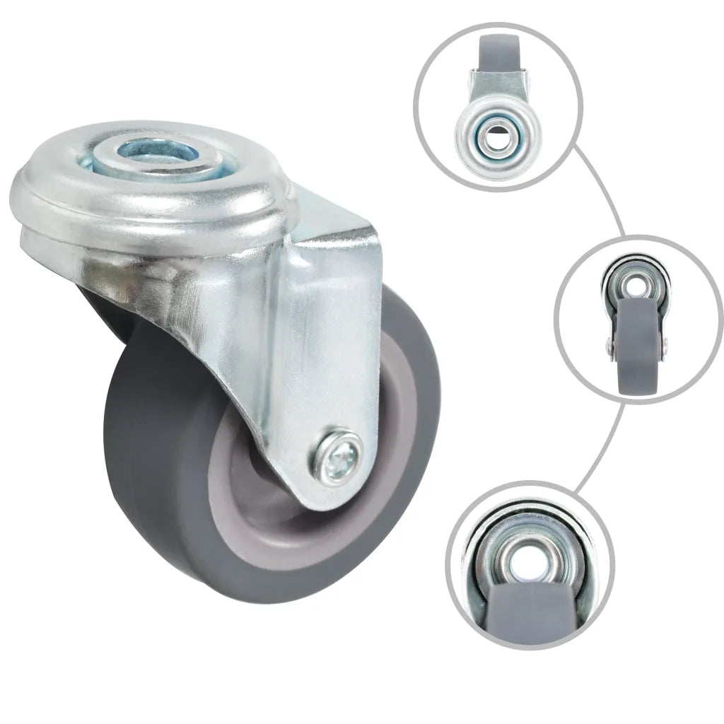 Rodas giratórias com furo roscado 4 pcs 50 mm