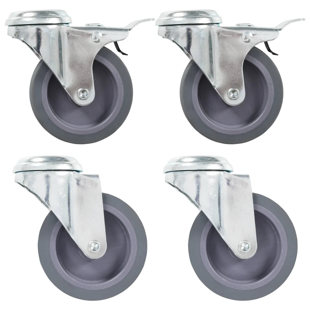 Rodas giratórias com furo roscado 4 pcs 75 mm