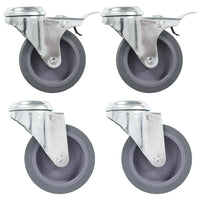 Rodas giratórias com furo roscado 4 pcs 75 mm