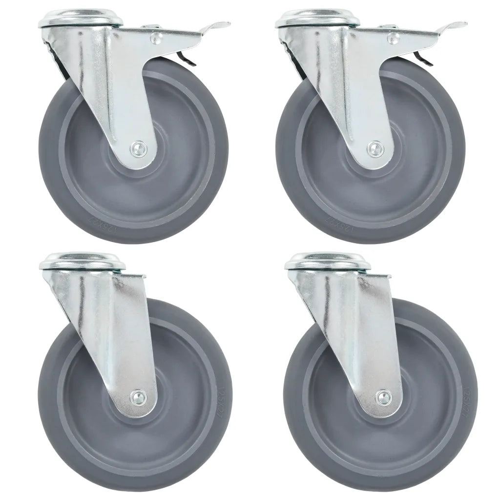 Rodas giratórias com furo 4 pcs 125 mm