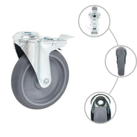 Rodas giratórias com furo 4 pcs 125 mm