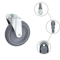 Rodas giratórias com furo 4 pcs 125 mm