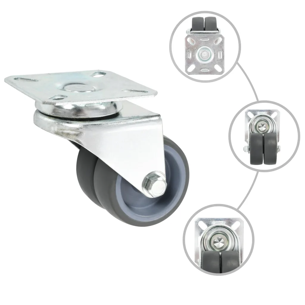 Rodas giratórias duplas 4 pcs 50 mm