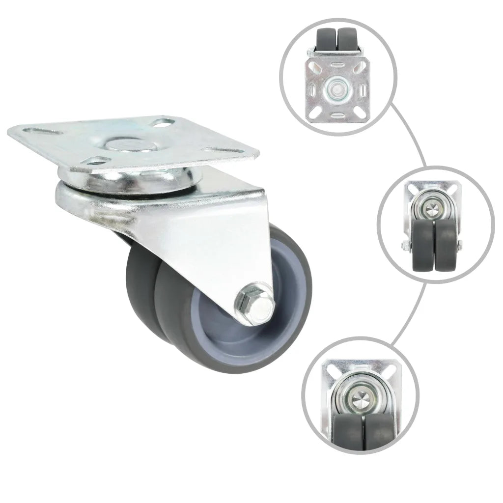 Rodas giratórias duplas 4 pcs 50 mm