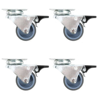 Rodas giratórias duplas com travões duplos 4 pcs 50 mm