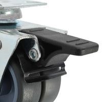 Rodas giratórias duplas com travões duplos 4 pcs 50 mm