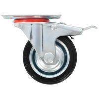 Rodas giratórias com travões duplos 4 pcs 75 mm