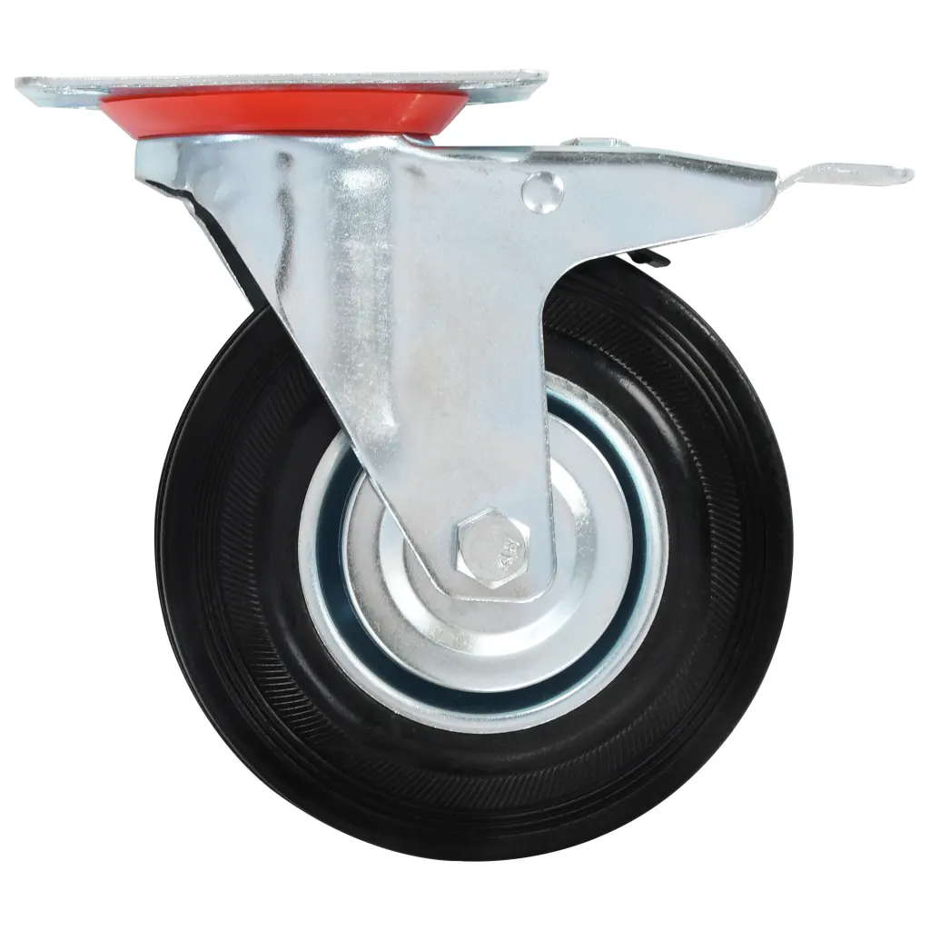 Rodas giratórias com travões duplos 4 pcs 125 mm