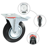 Rodas giratórias com travões duplos 4 pcs 200 mm