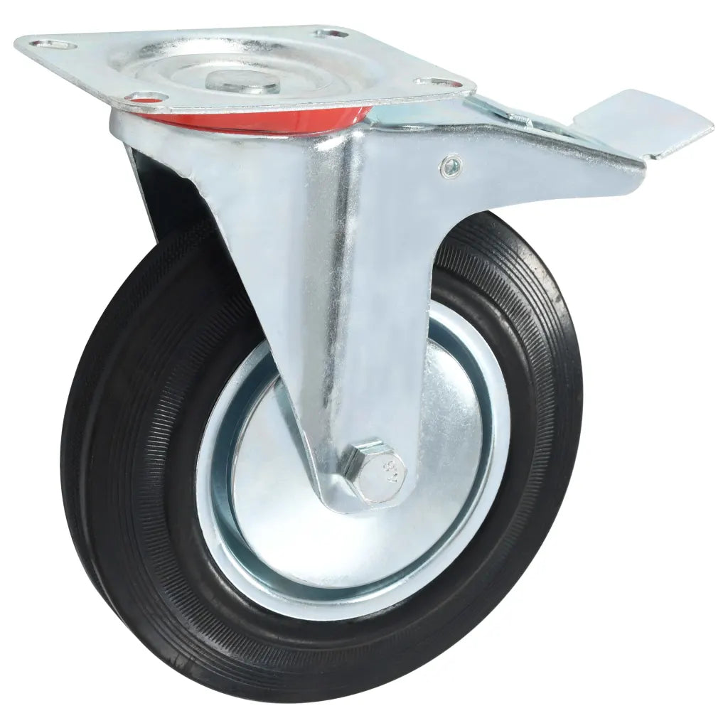 Rodas giratórias com travões duplos 4 pcs 200 mm