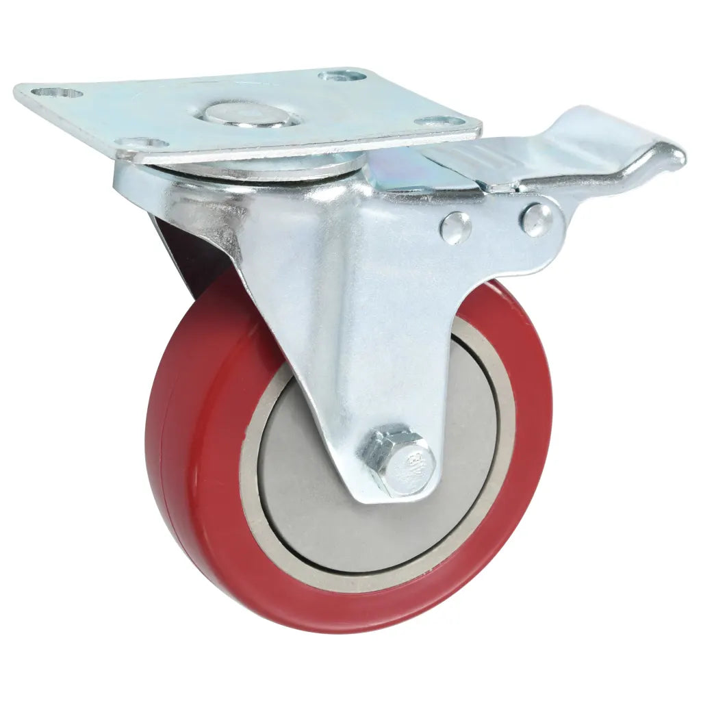 Rodas giratórias com travões duplos 4 pcs 100 mm