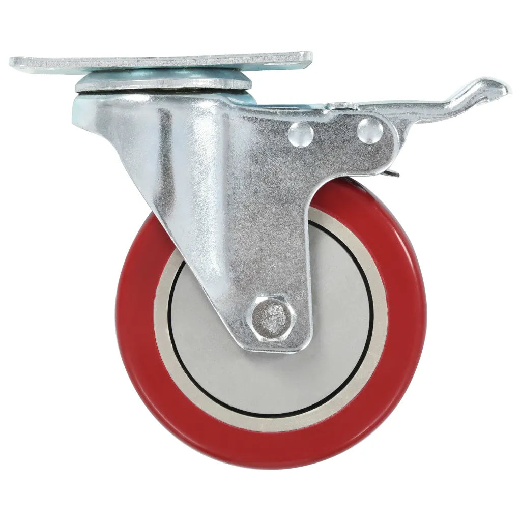 Rodas giratórias com travões duplos 4 pcs 100 mm