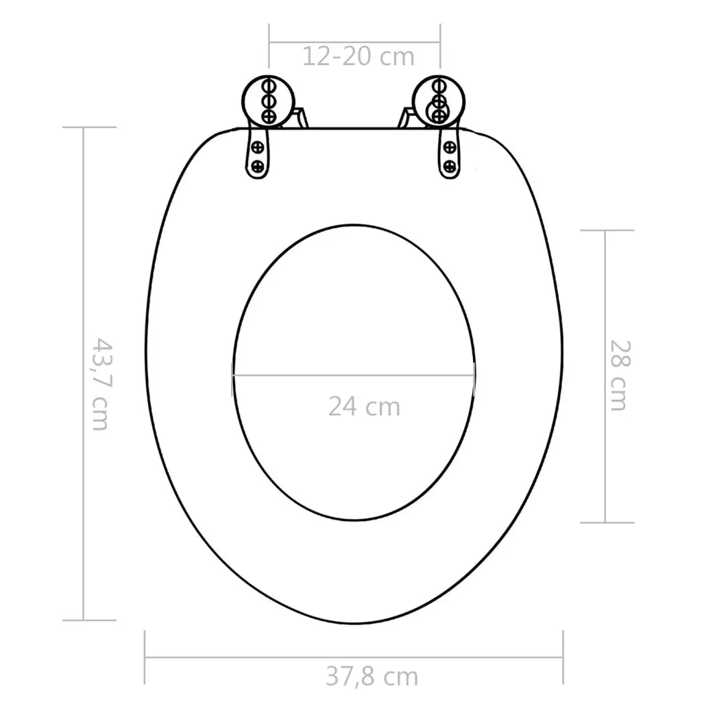 Assento de sanita com tampa de fecho suave MDF design conchas